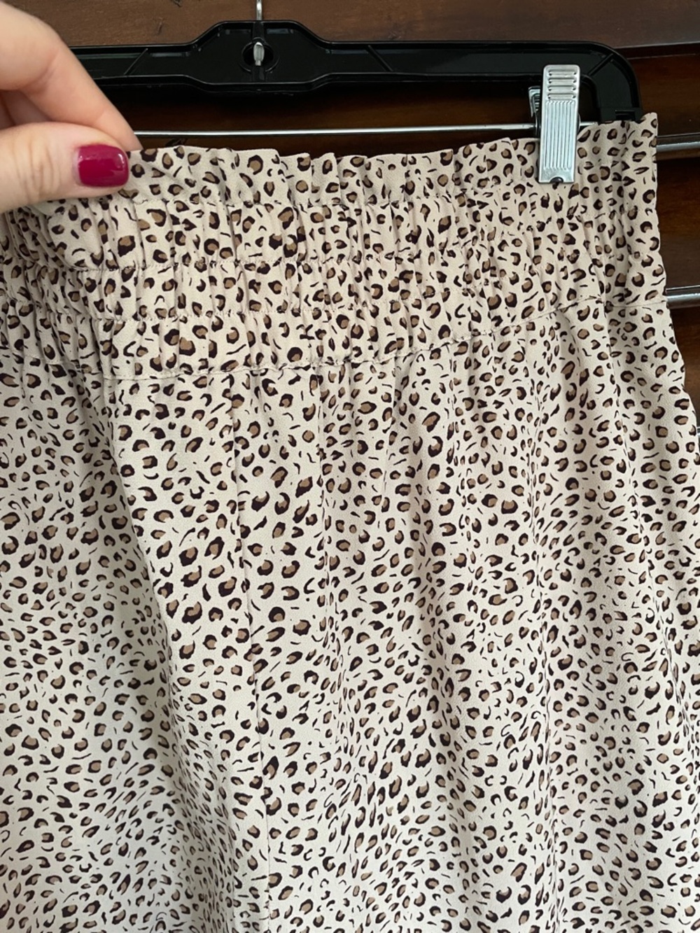 Sanctuary Cropped Beige Leopard Print Wide-Leg Pants Large with Pockets - Picture 7 of 8